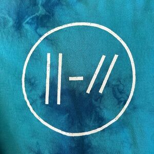 Twenty One Pilots Blue Tie Dye Trench Limited Edition Laurel Ring Long Sleeve